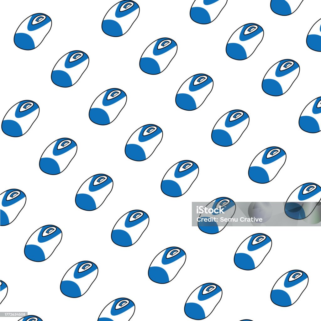 Computer's Mouse Pattern Background Computer Mouse Doodle Pattern Stock Illustration - Download Image Now ...