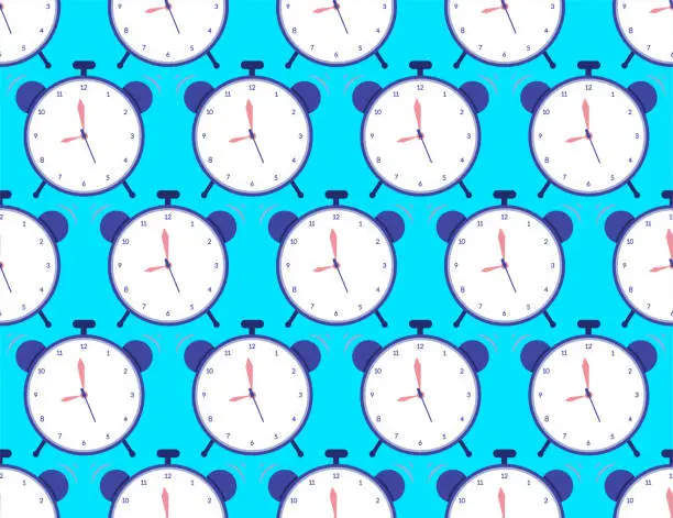 Vector illustration of Repeating alarm clock texture.