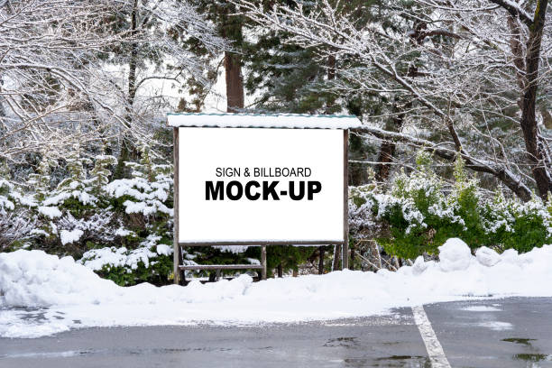 istock Visually Appealing Sign & Billboard Mockup in Snowy Scene 1772643415