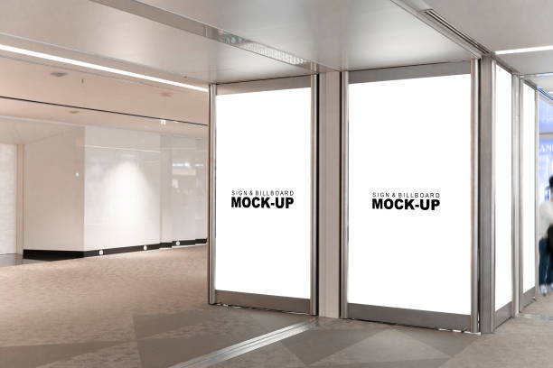 Airport Sign and Billboard Mockup: The Perfect Way to Promote Your Brand airport sign and billboard mockup to promote your business or organization in a unique and eye-catching way. retail digital signage stock pictures, royalty-free photos & images
