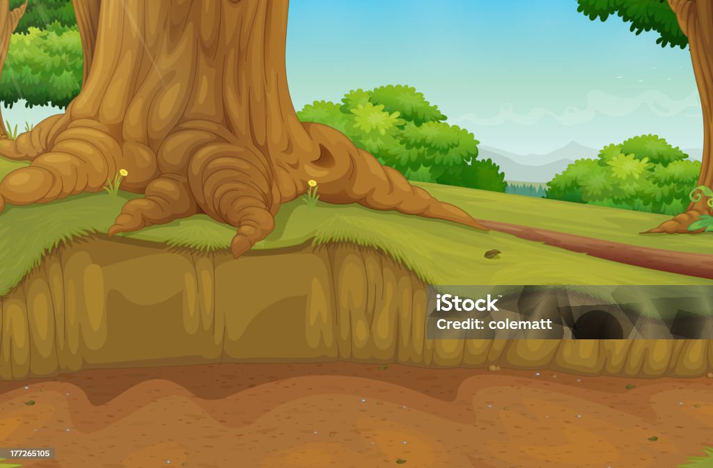 Tree Trunks Backdrop Scene Tree Trunk Forest Scene Stock Illustration - Download Image Now - Clip ...