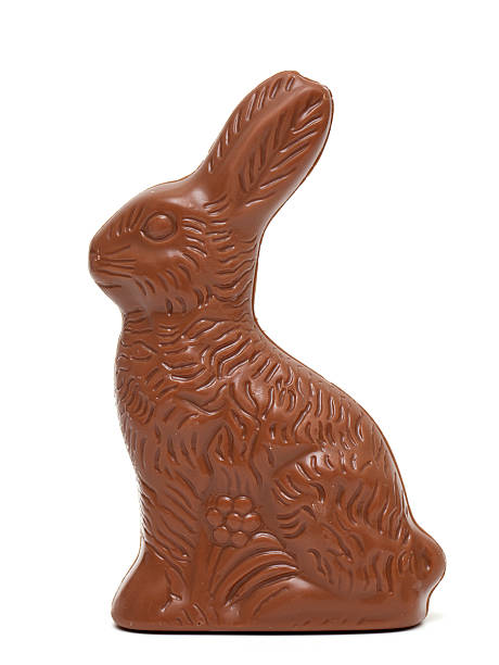 Easter chocolate bunny on white background Easter chocolate bunny on white background chocolate bunny stock pictures, royalty-free photos & images