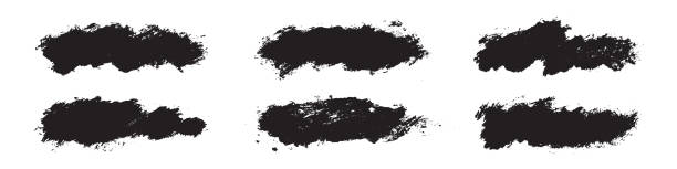istock Black paint brush strokes isolated on background. Elegant dark watercolour set. Abstract textured effect bundle. Graphic design grungy painted style concept for ads, offer, big, mega, or flash sale 1772652433