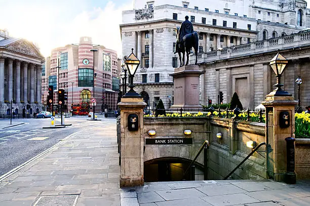 Photo of Bank station entrance in London