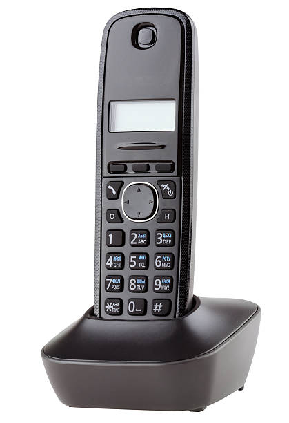istock Cordless black telephone with cradle 177266018