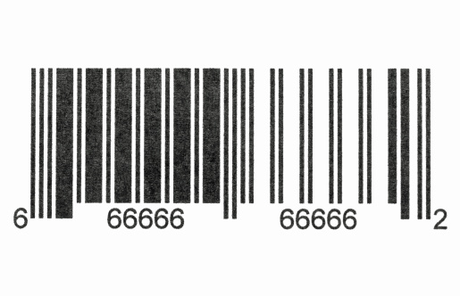 Barcode created by photographer and printed 66 666