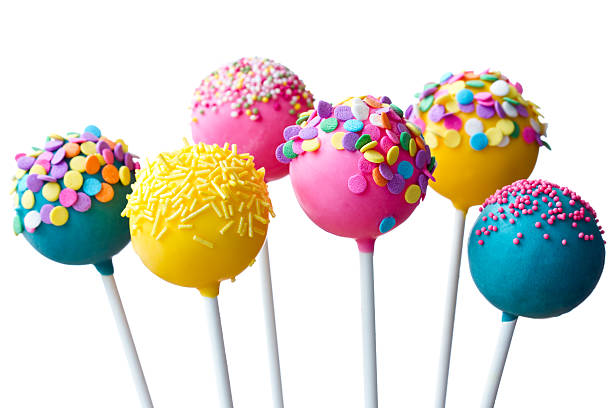 torta pops - lollipop isolated multi colored candy foto e immagini stock