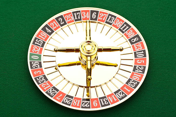 Roulette su sfondo verde - foto stock