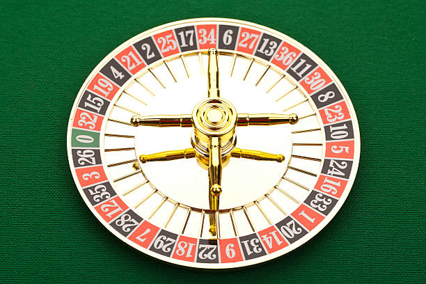 Roulette on green background stock photo