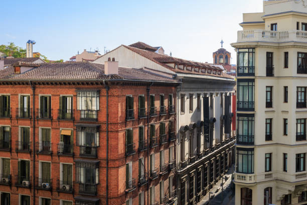 Traditional apartments on Gran Via, Madrid, Spain