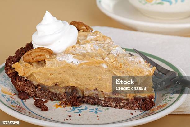 Peanut Butter Pie Slice Stock Photo - Download Image Now - Baked, Close-up, Cream - Dairy Product