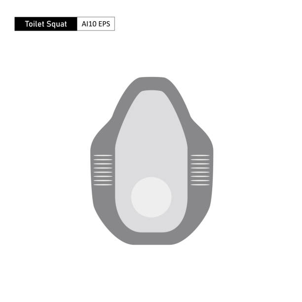 Squat toilet flat design Squat toilet flat design. The model of the latrine that is often found in Asian countries. squat toilet stock illustrations