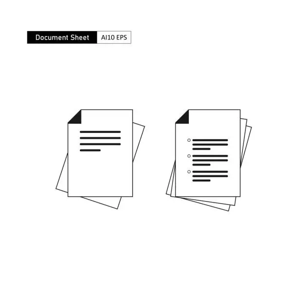 Vector illustration of Document sheet flat icon design