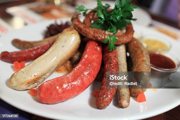 Fried Sausages Stock Photo - Download Image Now - Bar - Drink Establishment, Barbecue - Meal, Beef