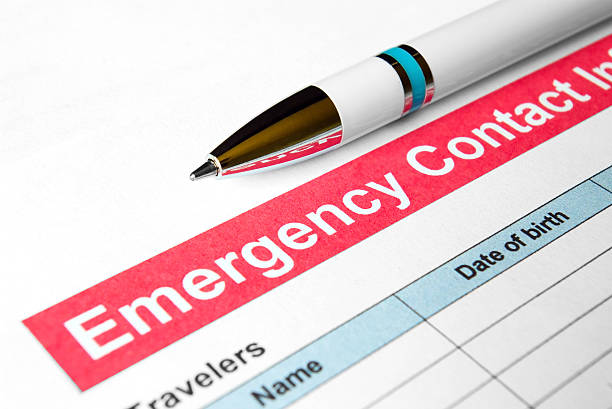 Emergency Contact Information stock photo