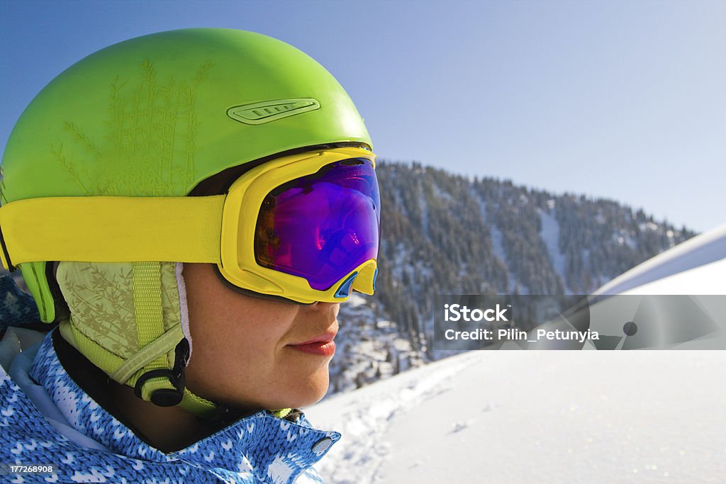 Sport Frau im snowy mountains - Lizenzfrei Aktivitäten und Sport Stock-Foto