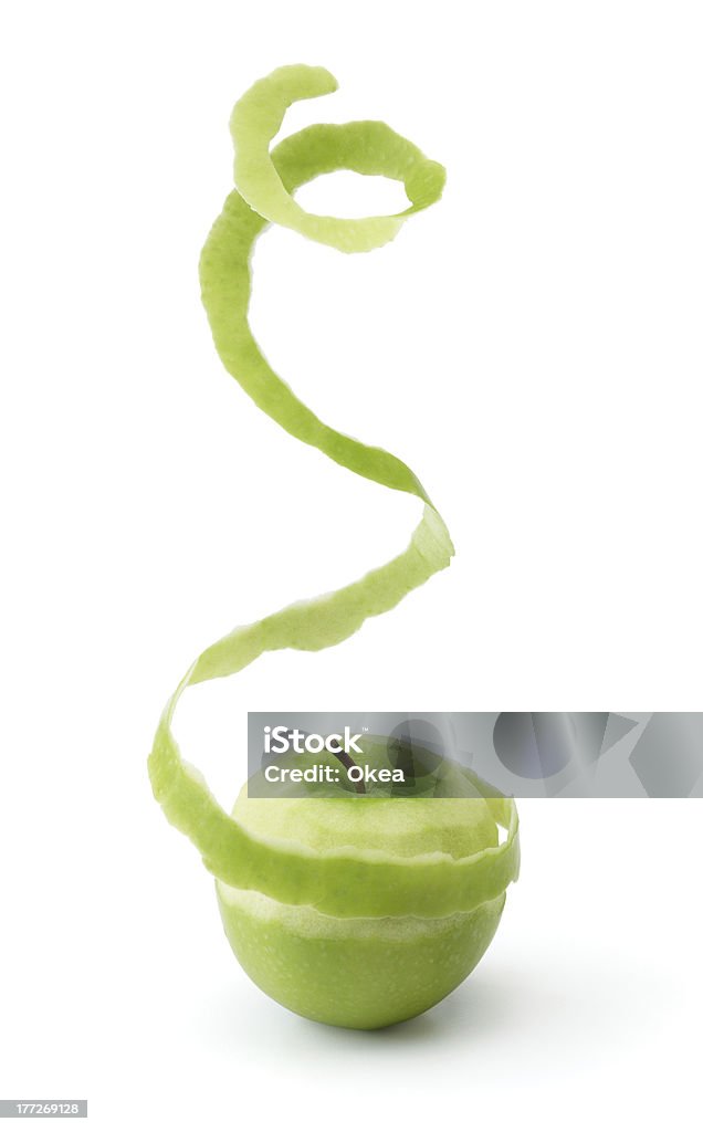 peeling maçã verde - Foto de stock de Maçã royalty-free