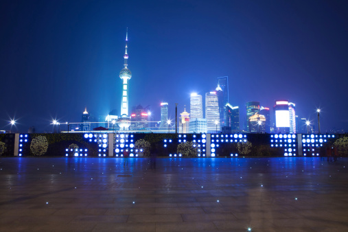 night scene of shanghai