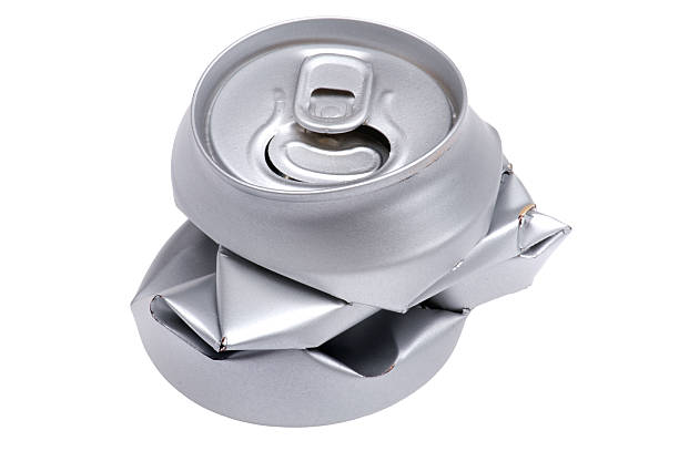 istock Crumpled beverage can isolated close up 177269459
