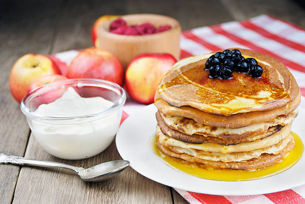 istock Pile of pancakes in the white plate 177269510
