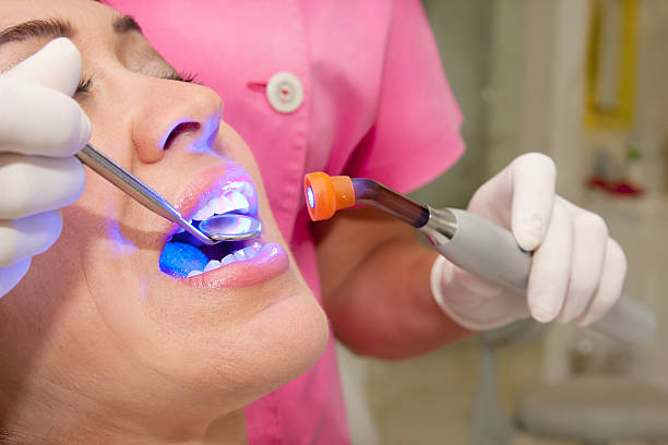 Dental examination stock photo