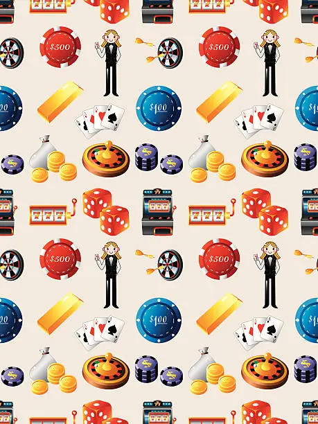 Vector illustration of seamless casino pattern