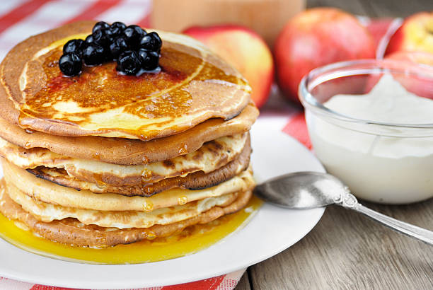 istock Pile of pancakes in the white plate 177270357