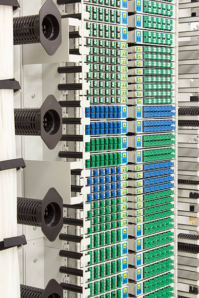 istock fiber optic rack with high density of  SC connectors 177271312