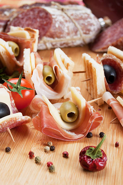 istock Canape with prosciutto and olives 177272454