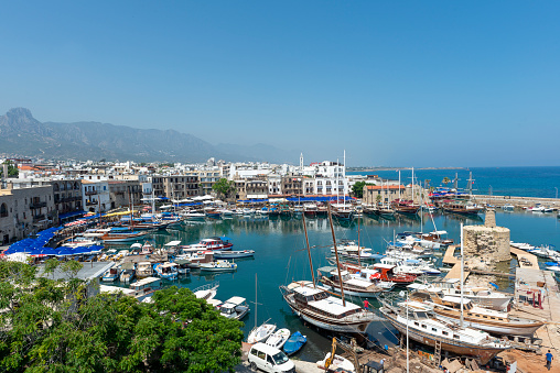 Boats in the harbour at Kyrenia on the northern coast of Cyprus.