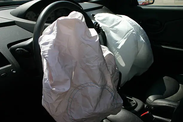 deployed airbags after a hit and run accident