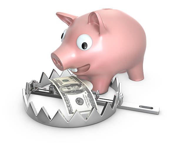 istock Piggy bank in a bear trap 177272826