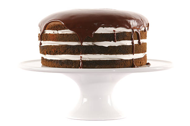 マルチレイヤーチョコレートケーキ - baked brown cake circle ストックフォトと画像