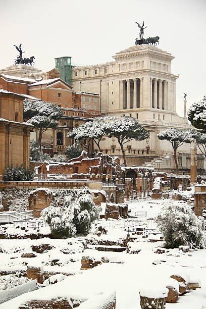 istock The Roman Forum covered by snow 177273197