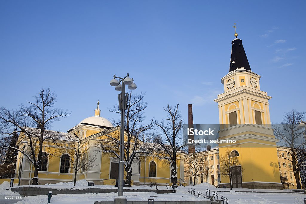 old church in the winter "The old church in the winter of Tampere city center , Finland" Ancient Stock Photo