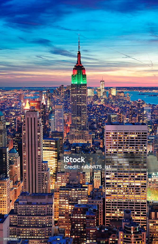 La ciudad de Nueva York Manhattan skyline Vista aérea - Foto de stock de Ciudad de Nueva York libre de derechos