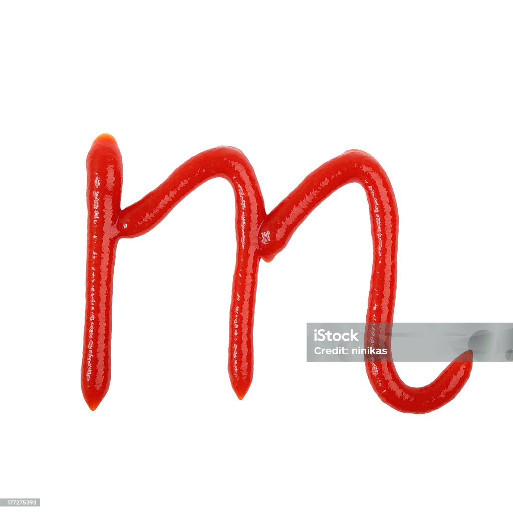 Ketchup piccolo Lettera M - Foto stock royalty-free di Alfabeto