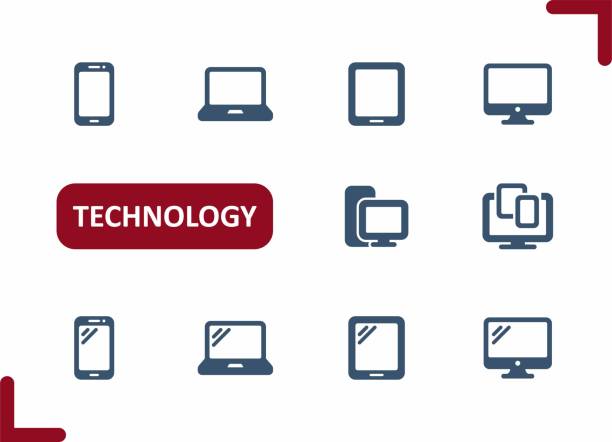 Technology Icons. Electronics, Devices, Gadgets, Computer, Mobile Phone, Laptop, Tablet, PC Icon Technology Icons. Electronics, Devices, Gadgets, Computer, Mobile Phone, Laptop, Tablet, PC Icon. Professional, pixel perfect vector icon set. desktop pc stock illustrations
