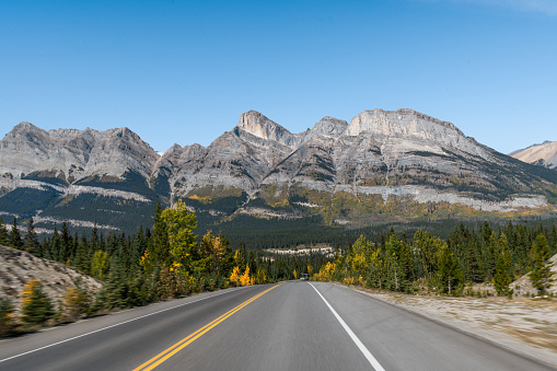 Driving down Icefields Parkway, Banff