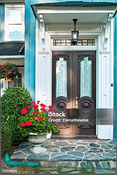 Front Door Of House Stock Photo - Download Image Now - Front Door, Luxury, Residential Building