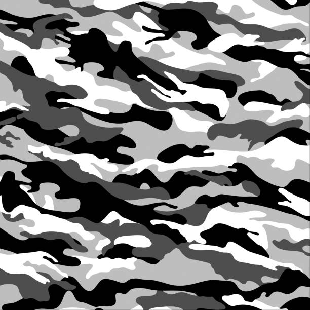 istock Camouflage seamless pattern. Black and white military seamless pattern, camouflage wallpaper in the style of digitally enhanced. 1772791358