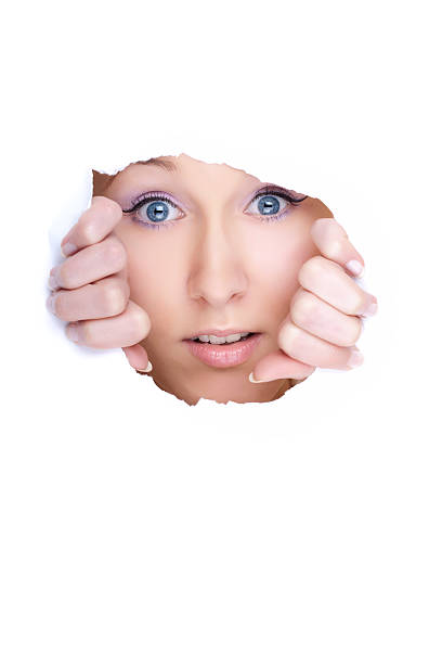 istock Young woman behind banner 177279157