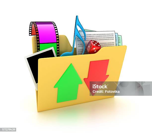 The Folder Stock Photo - Download Image Now - Arrow Symbol, Computer, Computer Equipment