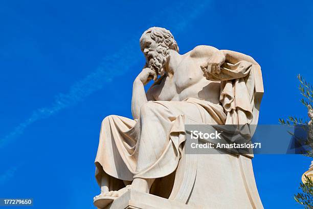 Stone Statue Of Socrates On A Sunny Day Stock Photo - Download Image Now - Socrates - Philosopher, Statue, Contemplation