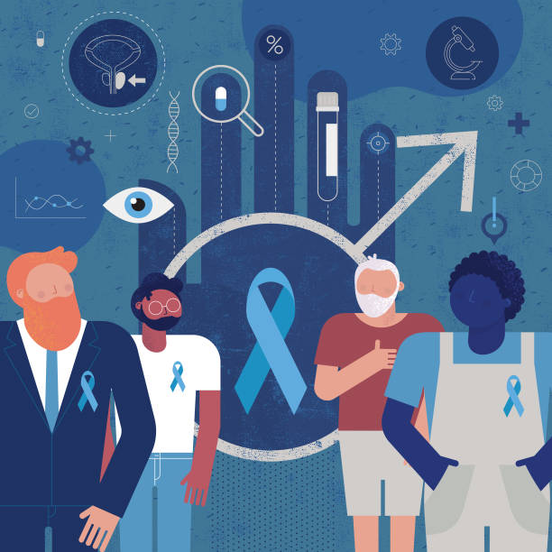 Fighting Prostate Cancer Concept vector art illustration