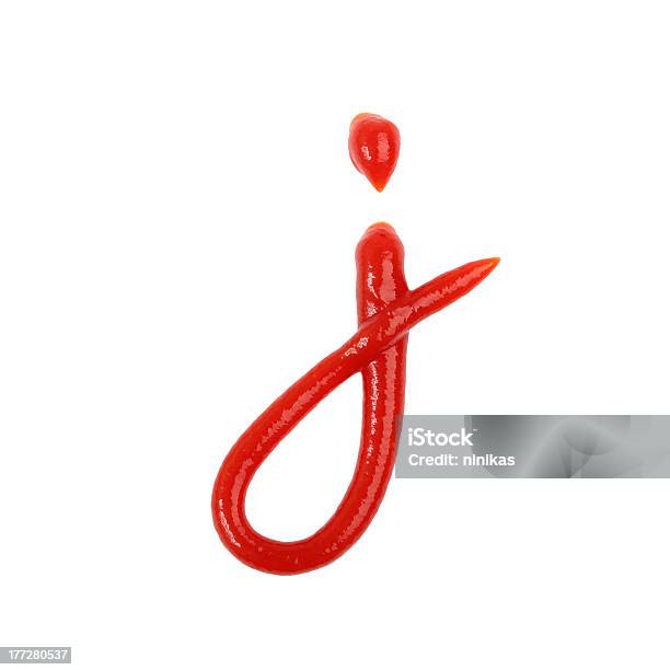 Ketchup Minúscula Latina J - Fotografias de stock e mais imagens de Alfabeto - Alfabeto, Arte e Artesanato - Arte visual, Comida
