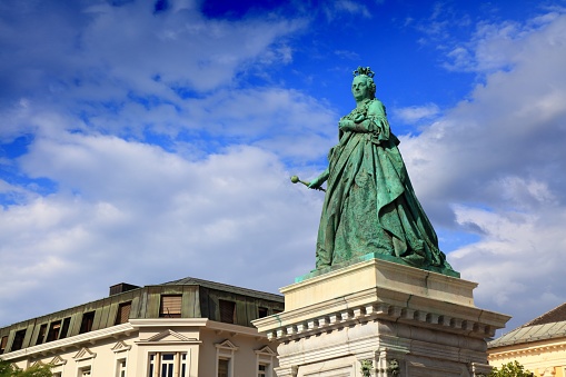 Empress Maria Theresia monument at Neuer Platz town square in Klagenfurt, Austria. Klagenfurt is the 6th largest city in Austria.