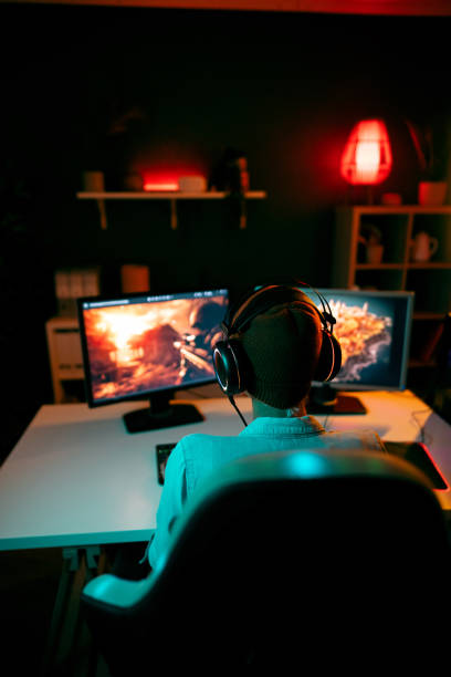 istock Unrecognizable Caucasian female gamer playing strategy video games on computer 1772813593