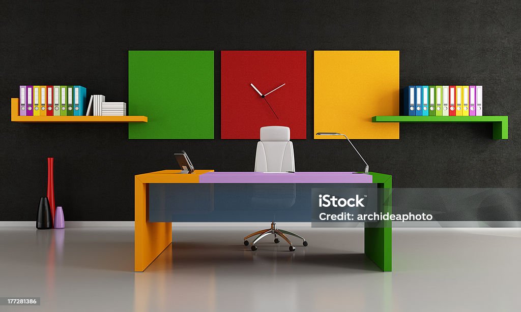 Ufficio moderno colorato - Foto stock royalty-free di Ambientazione interna