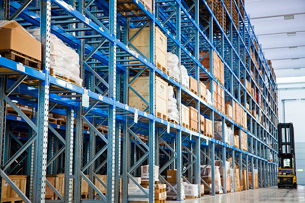 Industry Storehouse Forklift stock photo